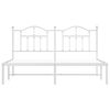 vidaXL Metal Bed Frame without Mattress with Headboard White 180x200cm