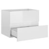 vidaXL Sink Cabinet with Built-in Basin High Gloss White Engineered Wood