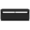 vidaXL TV Cabinet with LED Lights Black 100x35x40 cm