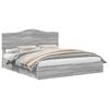 vidaXL Storage Bed Adjustable Grey Sonoma 200 x 200 cm Engineered Wood