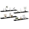 vidaXL Wall Shelves 4 pcs Black 80x9x3 cm