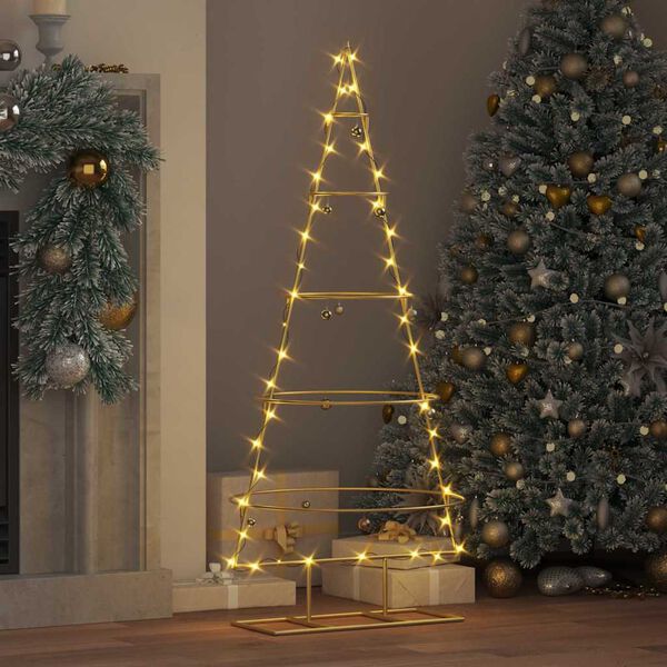 vidaXL Metal Christmas Tree with Stand Gold 125 cm Powder-coated steel