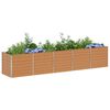 vidaXL Garden Raised Bed Light Brown 400 x 80 x 77 cm Galvanised Steel
