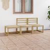 vidaXL 3 Piece Garden Lounge Set Green Impregnated Pinewood