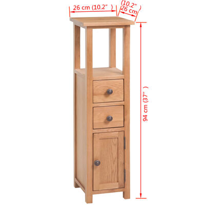 vidaXL Corner Cabinet 26x26x94 cm Solid Oak Wood