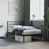 vidaXL Metal Bed Frame without Mattress with Headboard Black 107x203cm