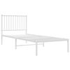vidaXL Metal Bed Frame without Mattress with Headboard White 80x200cm