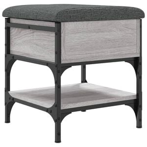 vidaXL Shoe Bench Grey Sonoma 42x42x45 cm Engineered Wood