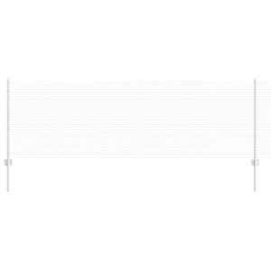 vidaXL Fence with Post Silver 0.8 x 25 m Steel