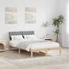vidaXL Bed frame Brown and light grey 120 x 190 cm Solid pine wood