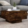 vidaXL Coffee Table with LED Lights Smoked Oak 55x55x31 cm
