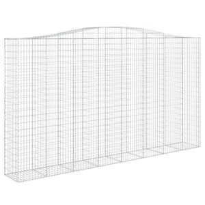 vidaXL Arched Gabion Basket 400x50x220/240 cm Galvanised Iron