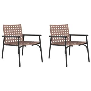vidaXL Garden Chair 2 pcs Brown Poly Rattan