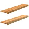 vidaXL Window Sills 2 pcs Light Brown 100x20x2 cm Solid Wood Oak