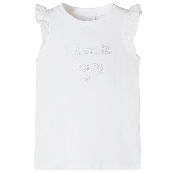 Kids' T-shirt with Ruffle Sleeves White 128