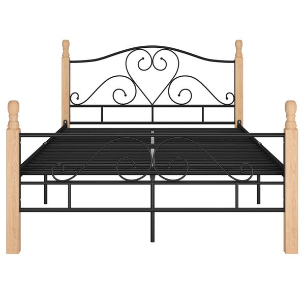 vidaXL Bed Frame without Mattress Black Metal 120x200 cm