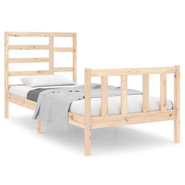 vidaXL Bed Frame without Mattress Solid Wood 75x190 cm Small Single