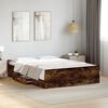 vidaXL Bed Frame with Drawers without Mattress Smoked Oak 120x190 cm Small Double