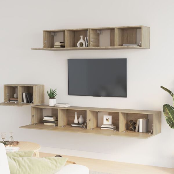 vidaXL 5 Piece TV Cabinet Set Sonoma Oak Engineered Wood