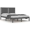 vidaXL Bed Frame without Mattress Grey 135x190 cm Double Solid Wood Pine