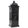 vidaXL Pillar Letterbox | Black | Cast Aluminium | Standard | Locks