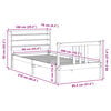 vidaXL Bed Frame with Headboard without Mattress White 90x200 cm