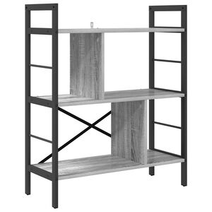 vidaXL Bookshelf 5-Tier 75 x 30 x 91 cm Engineered Wood Grey Sonoma