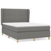 vidaXL Box Spring Bed with Mattress Dark Grey 140x200 cm Fabric