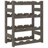 vidaXL Wine Rack for 16 Bottles Grey Solid Wood Pine