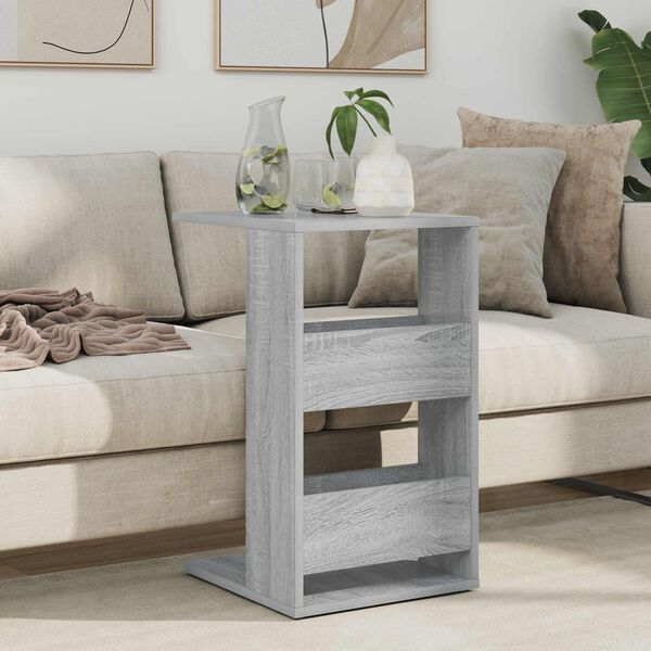vidaXL Side Table Grey Sonoma 40 x 35 x 60.5 cm Engineered Wood