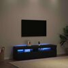 vidaXL TV Cabinet 2 pcs Black Oak 75 x 35 x 40 cm Engineered Wood