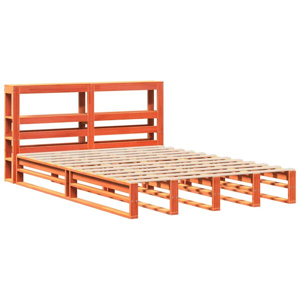 vidaXL Bed Frame without Mattress Wax Brown 160x200 cm Solid Wood Pine