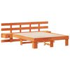 vidaXL Bed Frame with Headboard Brown 120 x 190 cm Solid Pine Wood