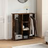 vidaXL Wardrobe with Wheels Smoked Oak 102x38x110 cm Engineered Wood