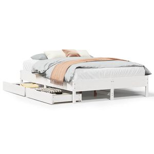 vidaXL Bed Frame without Mattress White 140x200 cm Solid Wood Pine