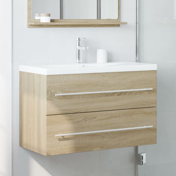 vidaXL Sink Cabinet Old Wood 80x38.5x48 cm Engineered Wood