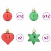 vidaXL Christmas Bauble Set 40 pcs Red and Green Plastic