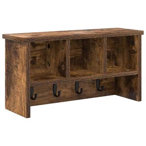 vidaXL Wall-Mounted Coat Rack Wall-Mounted Smoked Oak 50 x 16 x 26 cm