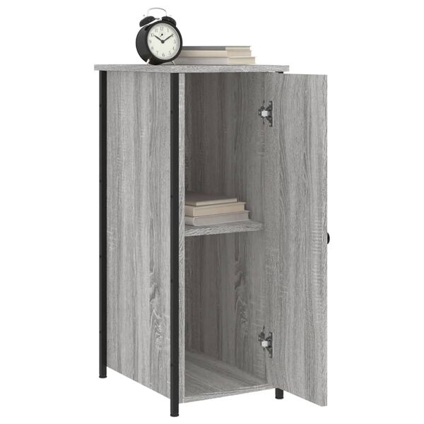 vidaXL Bedside Cabinet Grey Sonoma 32x42x80 cm Engineered Wood