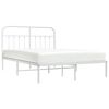 vidaXL Metal Bed Frame without Mattress with Headboard White 140x190cm