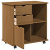 vidaXL Rolling Cabinet Honey Brown 63.5 x 39 x 65.5 cm Solid Pine Wood