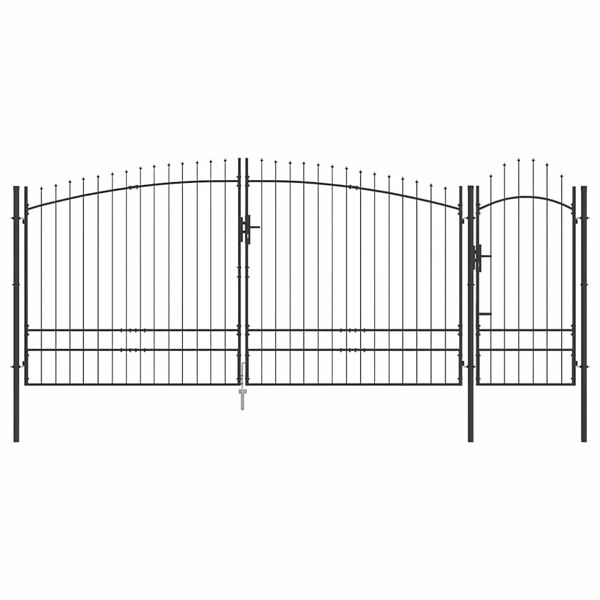 vidaXL Garden Gate Black 195 x 500 cm