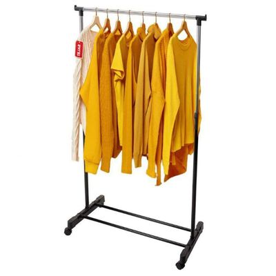 Storage Solutions Clothing Rack Single Hanger with Wheels Adjustable 80x42x(90-165) cm