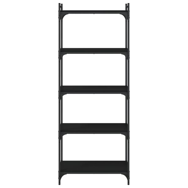 vidaXL Bookcase 5-Tier Black 60x30x154 cm Engineered Wood