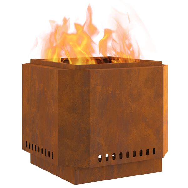 vidaXL Smokeless Fire Pit Brown 58 x 58 x 51 cm Steel