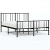 vidaXL Metal Bed Frame without Mattress with Footboard Black 150x200cm