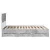 vidaXL Bed Frame with Drawer Concrete Grey 140 x 200 cm Engineer Wood