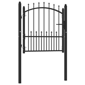 vidaXL Fence Gate EMMEN with Spikes Steel 104x97 cm Black