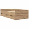 vidaXL Bed Frame with Drawer Artisan Oak 90 x 200 cm Solid Pine Wood