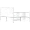vidaXL Metal Bed Frame without Mattress with Footboard White 100x200cm